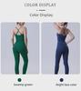 New Nude Yoga Set: Cross-Back Sports Bra & High-Waist Peach Hip Leggings