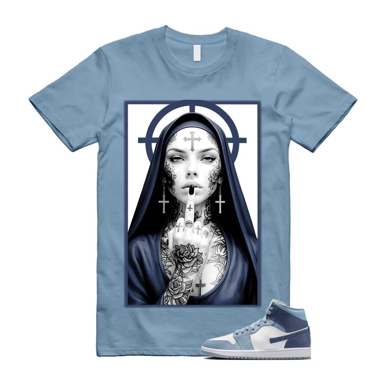 1 Diffused Blue Grey White Mid T Shirt Match NUN S