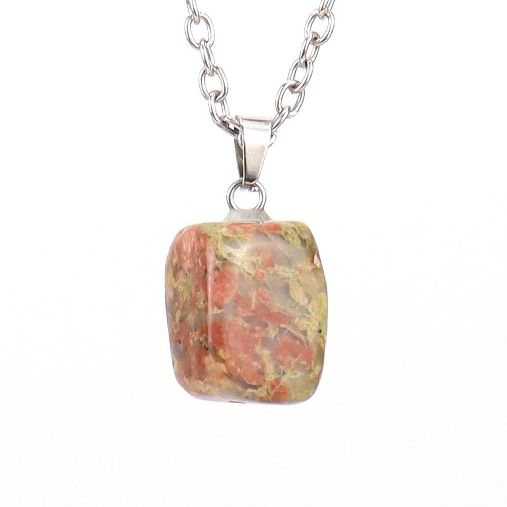 Natural Crystal Natural Stone Tiger Stone Irregular Shape Small Pendant Necklace N627