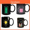 Tazza in Ceramica Creativa Termosensibile con Lampadina Tetris Modello Batteria Per Regali di Festa ed Eventi
