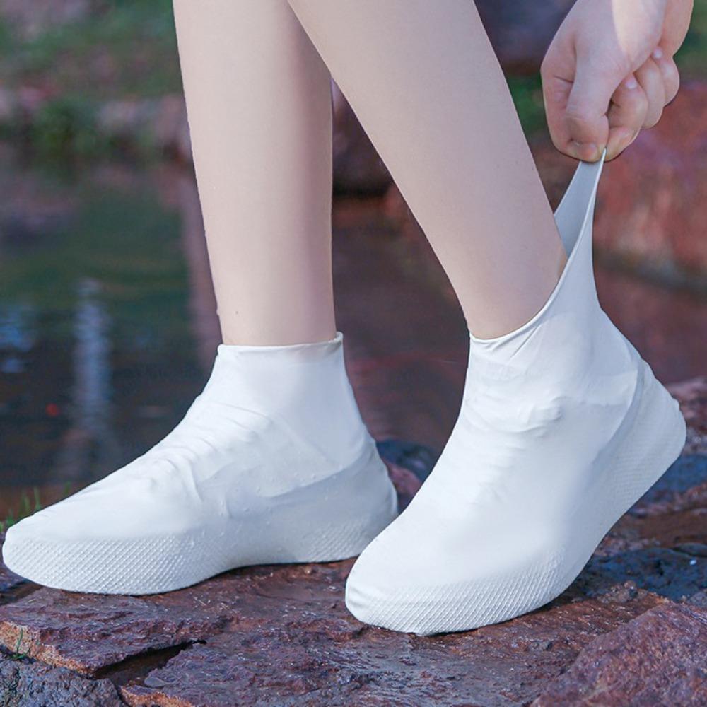 Latex Waterproof Shoe Covers Reusable Non-slip Rain Boots Shoes Covers Rubber Rain Boot Covers for Outdoor Use Gear