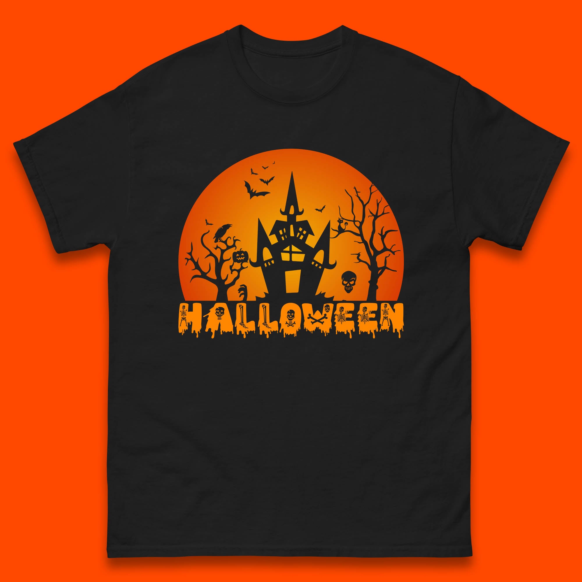 Halloween Horror Scary Hunted House Scary Spooky Night Festive Gift Mens Tee Top 2XL