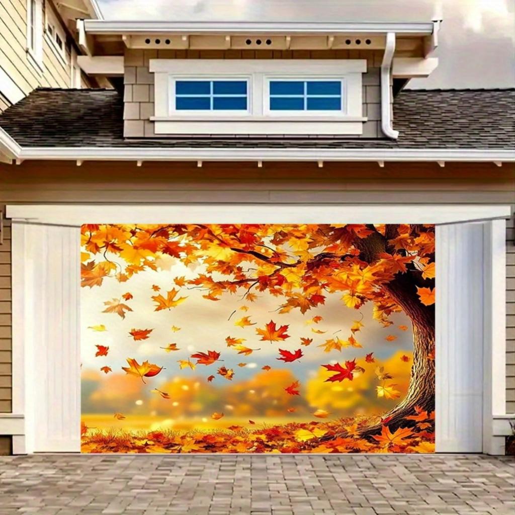 2D Flat Banner, 1 Piece Per Pack. Attractive Autumn Maple Leaf Photography Background and a Banner - Size 70.8X90.5 Incheszyc