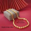 Elegant Men's 60cm Cylindrical Dragon Head Sand Gold Necklace, High-End Design.