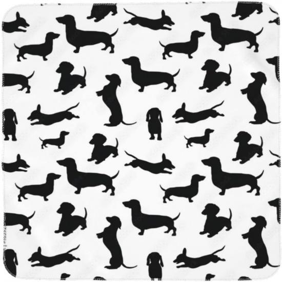 Baby Blanket Monochrome Dachshunds Plush Receiving Blankets 35.4 X 35.4 Inch