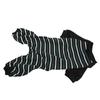 Striped Dog Pajamas Soft Stretchy Fashionable 4 Legged Puppy Pajamas for Cats Dogs Green and White