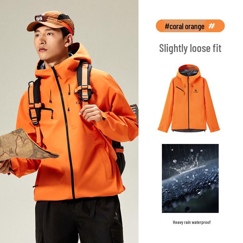 CAMEL Men's Windproof Waterproof Hardshell Hiking Jacket