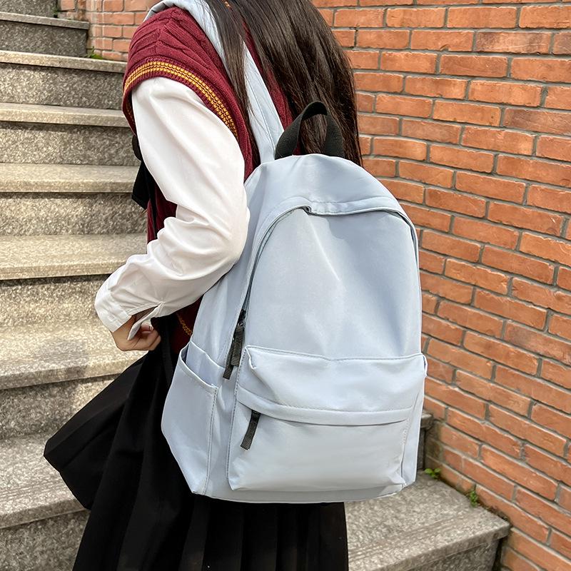 Large Capacity Lightweight Solid Color Backpack for College & High School Students