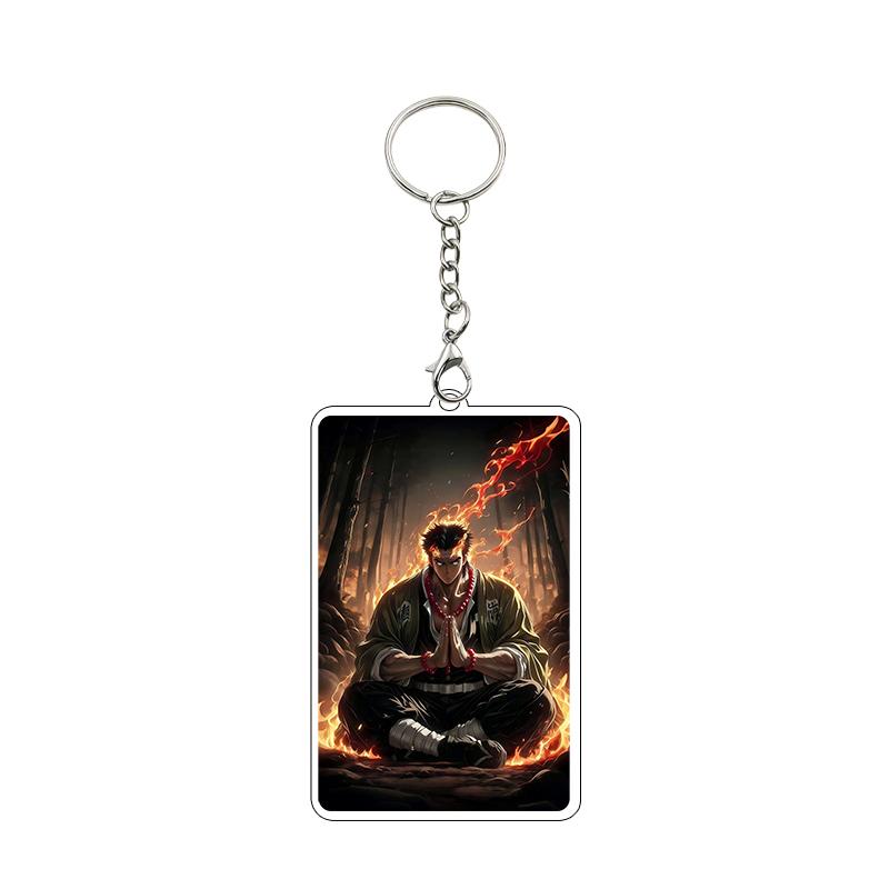 Fashion Anime Acrylic Keychain Accessories Tomioka Giyuu Kanroji Mitsuri Nezuko Cartoon Car Charm Pendant Gifts Toys Wholesale