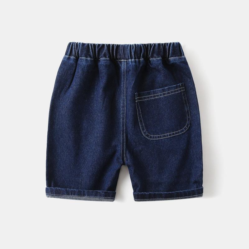 Children's Summer Wear Jeans Boys' Five Quarter Pants Korean Baby Deep Blue Denim Pants