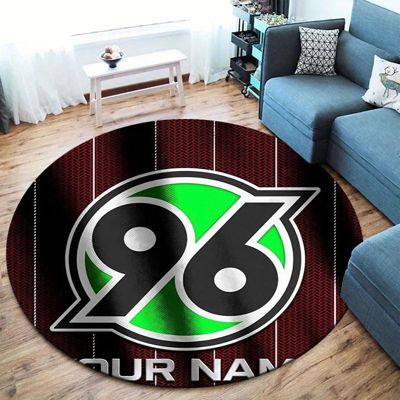Hannover 96 Custom Name Round Area Rug,Carpet Rug for Living Room Bedroom Sofa Playroom Decor,Non-slip Floor Mat
