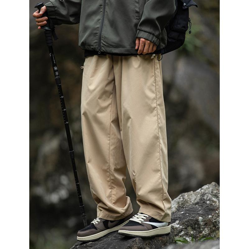 Mountain Outdoor Tooling Casual Pants Spring New Side Zipper Design Pleated Three-dimensional Functional Trousers Q