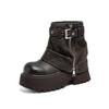 Muffin thicksoled heightening medium boots women's new small trouser boots are thin, sweet and cool Spice Girls short boots