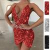 Spring New Women's Clothing, European and American Dresses, Fashionable and Elegant Sequined Suspender Dress Dresses