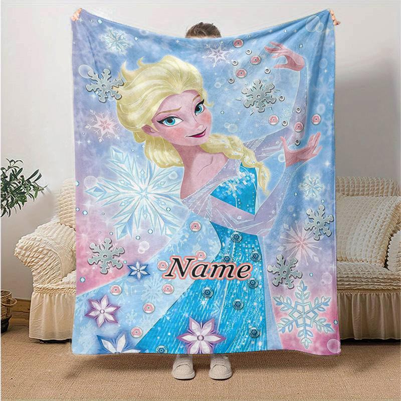 Custom 1pc Elsa's Frozen Adventure Blanket, Soft And Comfortable Blanket, Casual Warm, Camping Travel Blanket, Birthday Gift Q91076