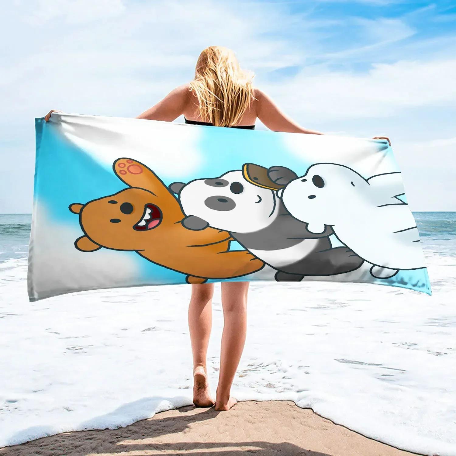 

Аниме Голый Медведь Милый Мультяшный Супертонкое Волокно Пляжное Сауна Полотенце Декор Комнаты Ванная Детские Ручные Полотенца Ванная Комната Дом Душ 50x100cm