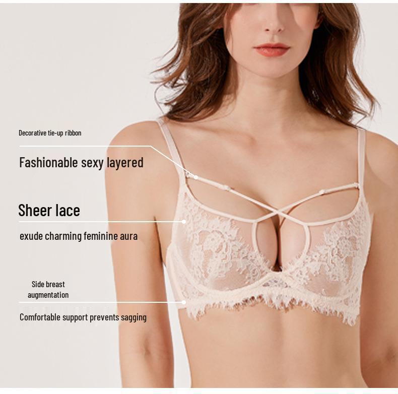 Damen Französische Wimpernspitze Übergröße Push-Up Dessous-Set