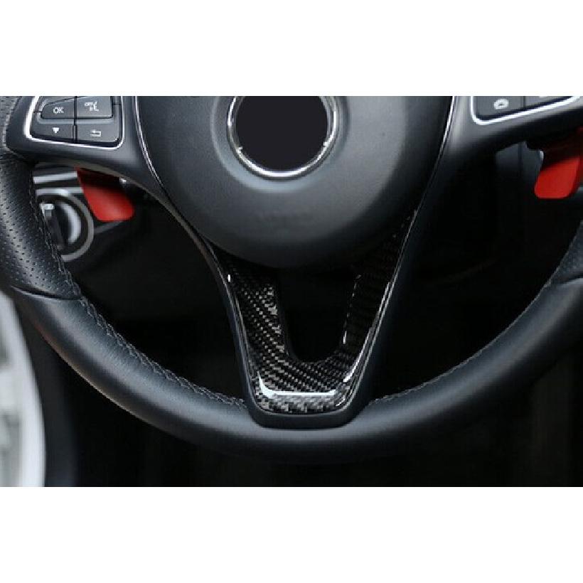Carbon Fiber Steering Wheel Panel Cover Trim Fit For Mercedes-Benz GLC 2016-