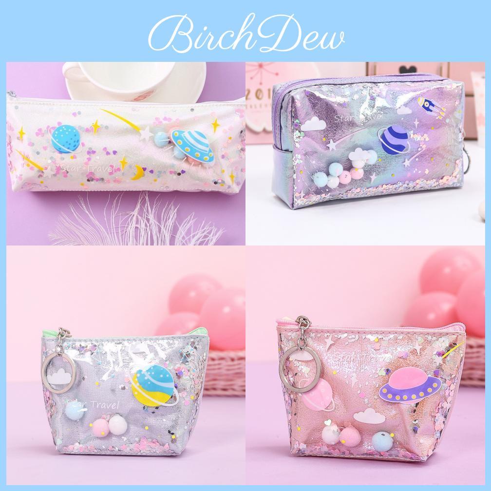 Star Planet Creative Galaxy Flowing Sand Pen Bag With Waterproof Laser Finish For School And Gift