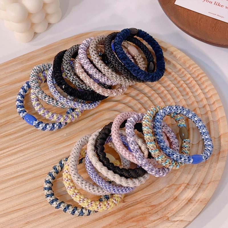 10Pcs Hair Ties Twisted Knitted Rubber Bands Basic Elastic Hair Band Durable Ponytail Holder Women Hair Accessories