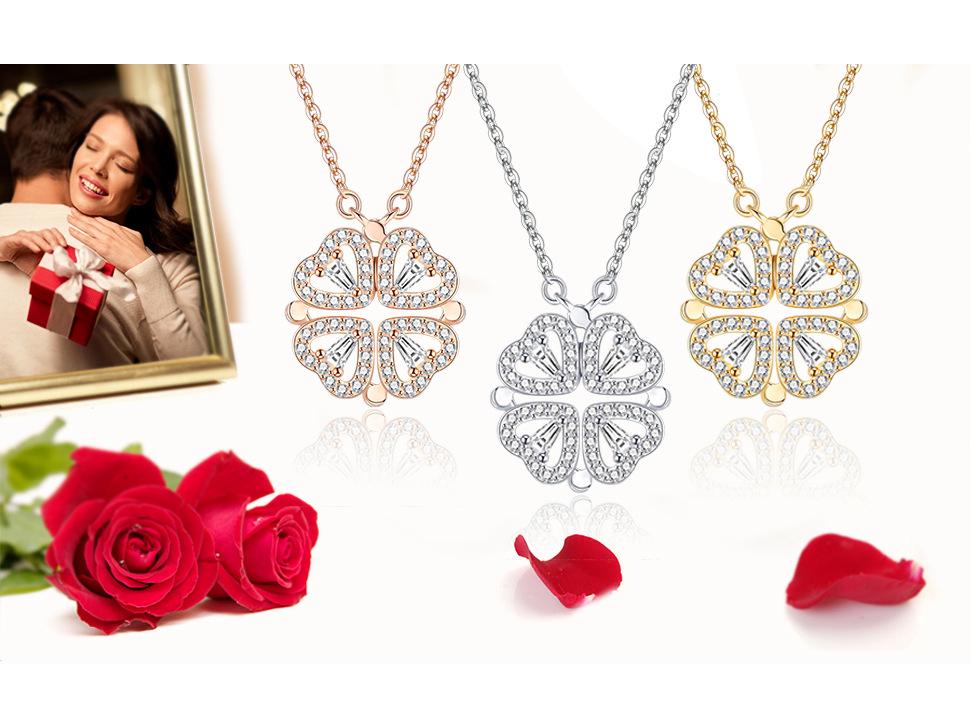 S925 Sterlingsilber Kleeblatt-Halskette - Vielseitige Mode-Schlüsselbein-Kette für Damen