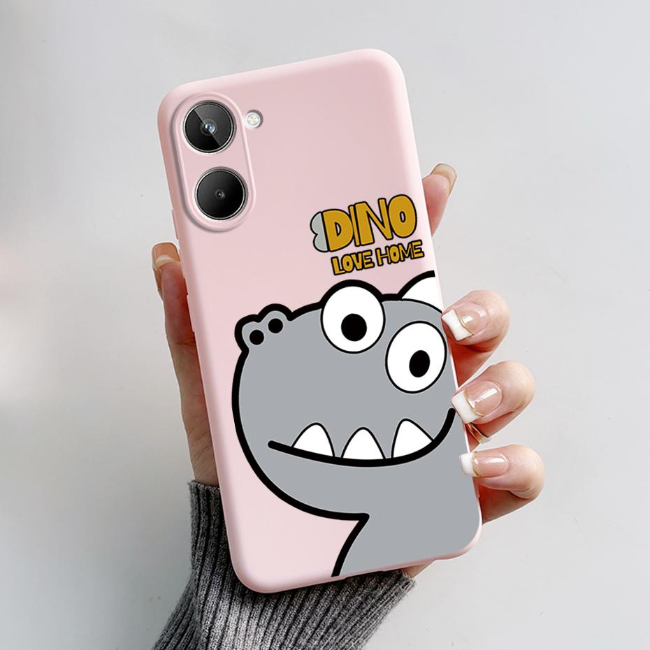 For Realme 10 4G 6.4" Soft Silicone TPU Shockproof Phone Case For Realme 10 RMX3630 Cartoon Pattern Bumper Protective Back Cover