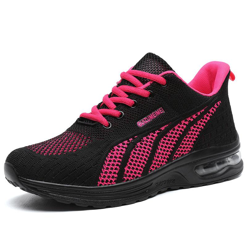 Pink Ladies Sneakers Women's Casual Shoes Breathable Mesh Sneakers Soft Bottom Air Cushion Shock Absorption Zapatillas De Mujer