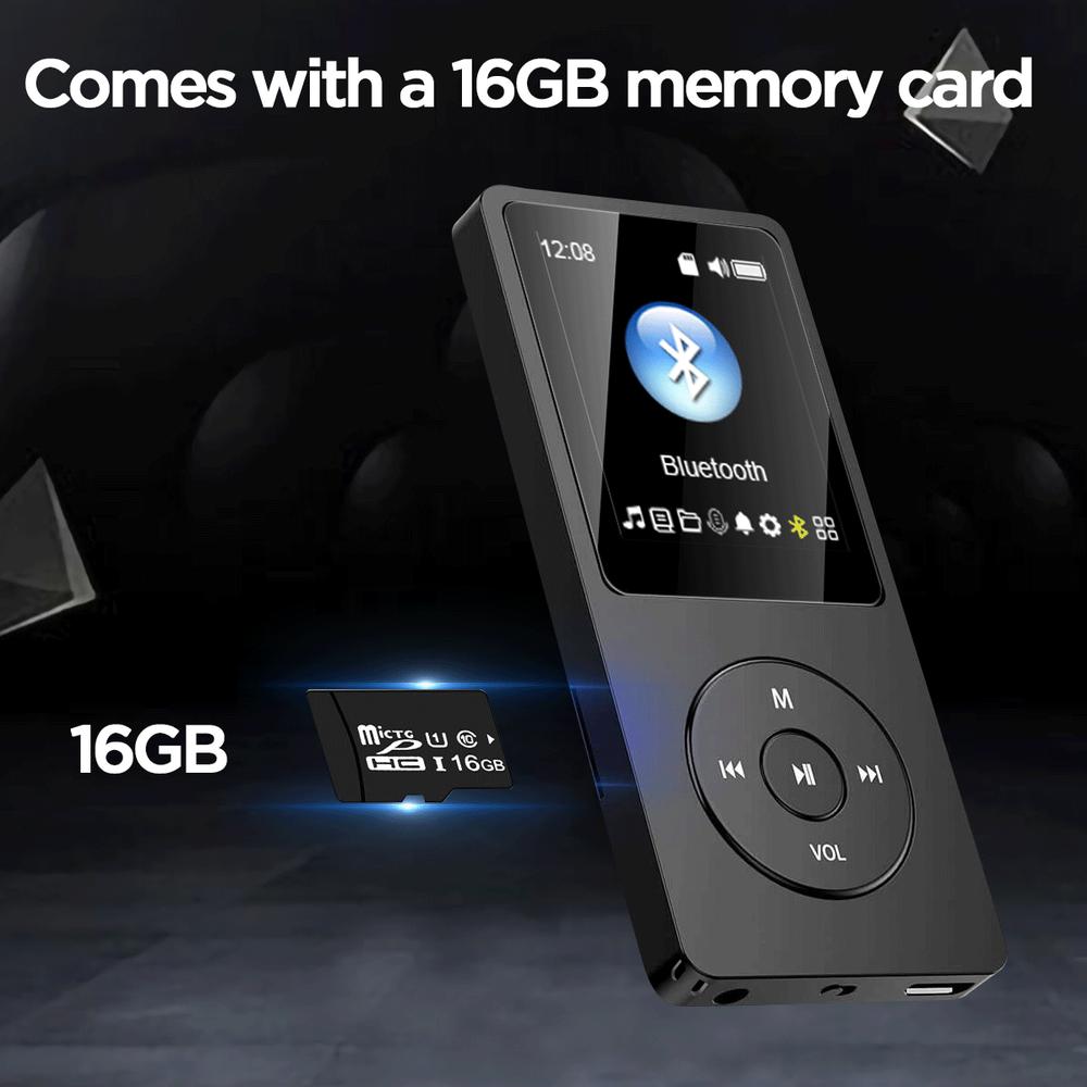 16GB Bluetooth MP3 Player HIFI Sport Music Speakers MP4 Media FM Radio Recorder