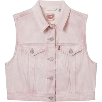 Levis SS25 Ležérna úzka krátka džínsová vesta Dámske vesty Ružová A7437-0005