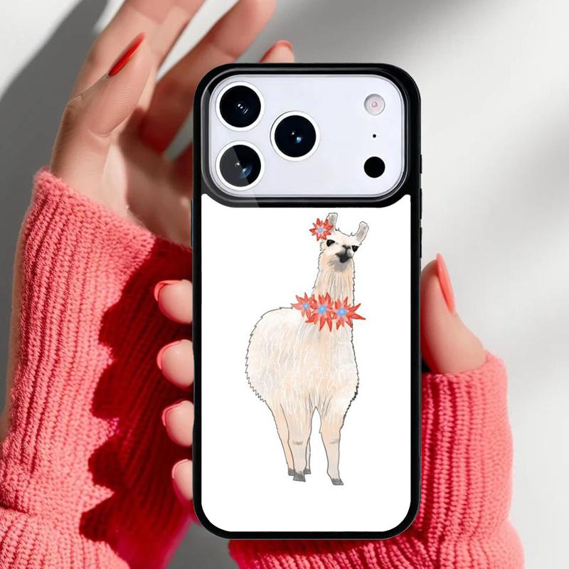 Llama Alpaca pattern Phone Case for iPhone 17 16 15 14 13 Pro Max Back Cover for 12 11 Pro Coque