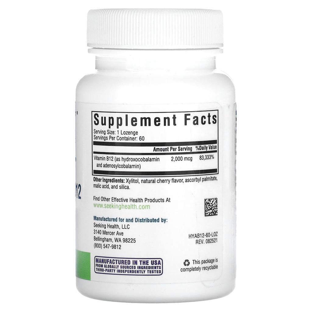 Seeking Health Hydrox-Adeno B12, 2.000 mcg, 60 Lutschtabletten