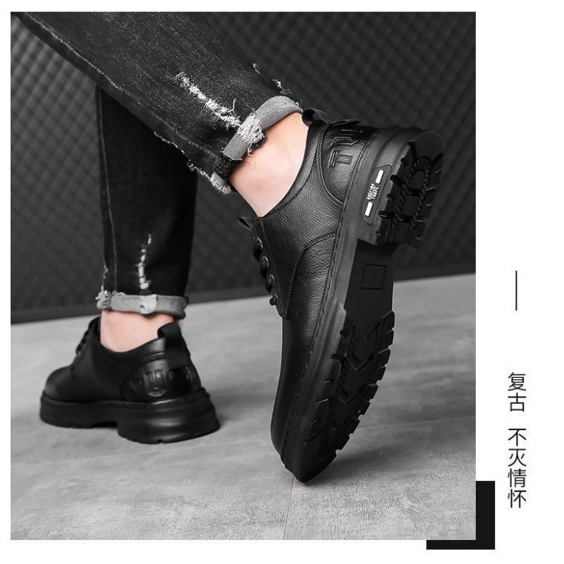 Men Breathable British Style Casual Business Leather Slip On Outdoor Shoes