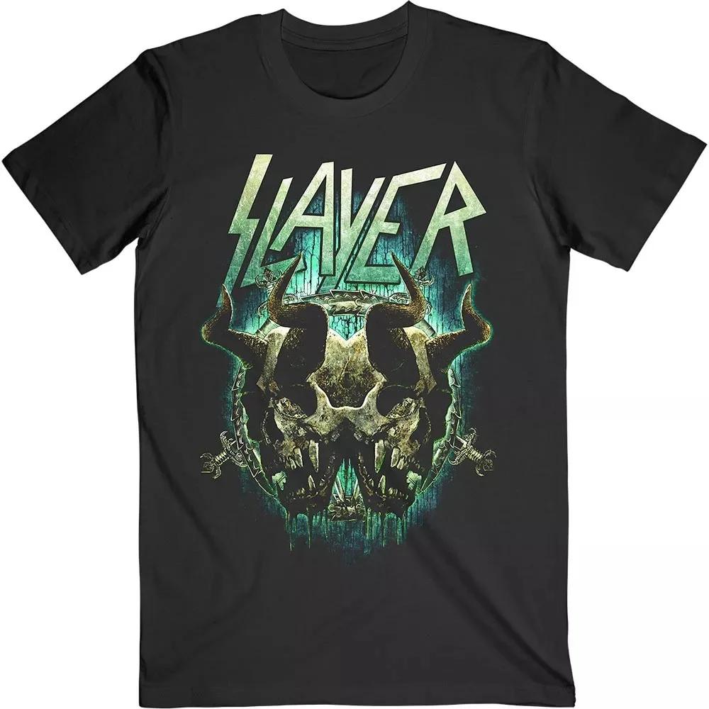 

2024 Summer Fashion Men Print Slayer T Shirt O Neck Short Sleeve Band Casual T-shirt Oversize Loose American Street T-Shirt 4XL