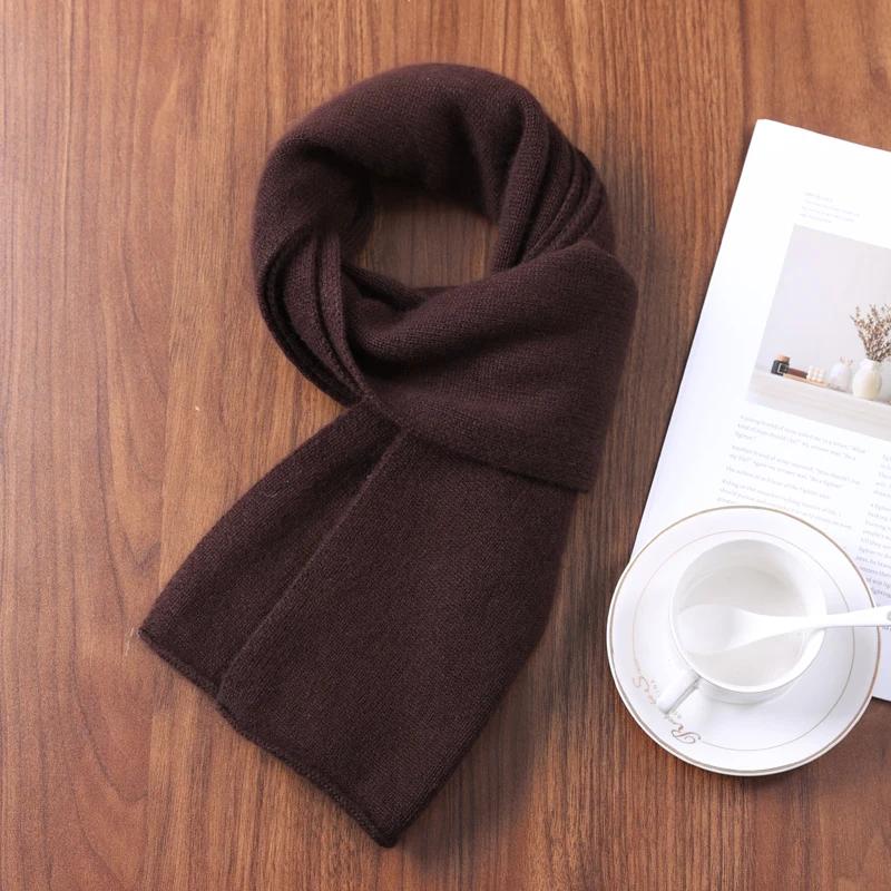 

Women s 100% Pure Cashmere Warm Scarf Winter Solid Color Knitted Fashion Cross Rolled Edge Neck Protector Neckerchief кофейный