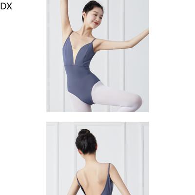 DX Tanzanzug für Erwachsene, enger Ganzkörperanzug, Kunstprüfung, Ballettanzug, Bodysuit, Bodysuit für Tanzlehrerinnen mit offenem Rücken
