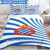 Real Sociedad Crest Design 3pcs Bedding,Including 1pc Duvet Cover And 2pcs Pillowcases Perfect for Christmas,Ideal for Bedroom, Dormitory