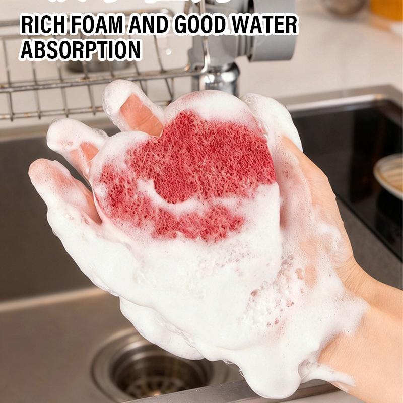 Heart Shape Kitchen Scrub Sponges Non-Scratch Scrub Dish Sponges for Cleaning Effortlessly Clean Your Stovetop Kitchen Supplies