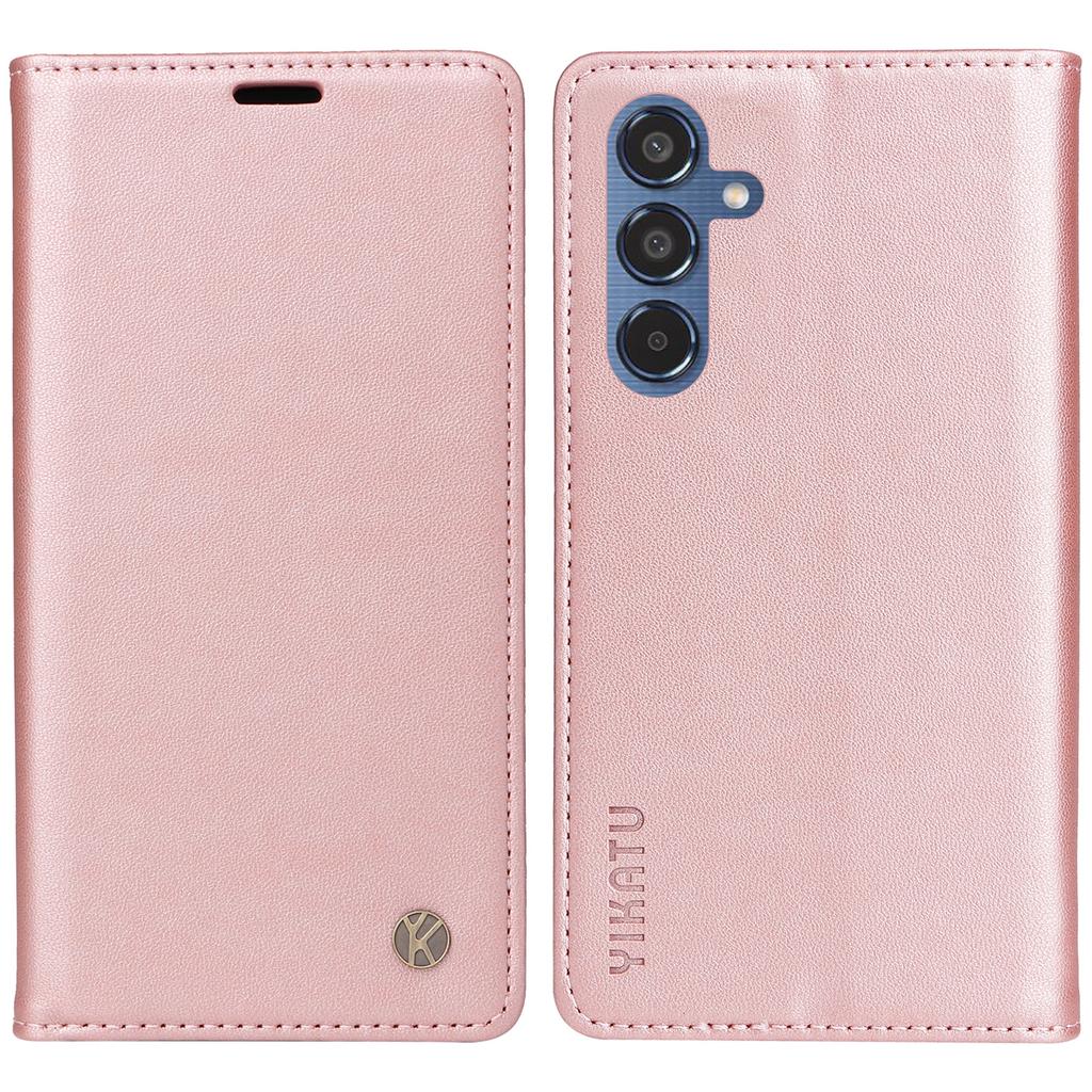 YIKATU YK-001 For Samsung Galaxy M35 5G Case Leather Flip Phone Cover Hidden Magnetic Absorption