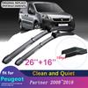 Car Wiper Blades for Peugeot Partner 2008~2018 2 Front Windshield Brushes 2009 2010 2011 2012 2013 2014 2015 2016 Car Goods