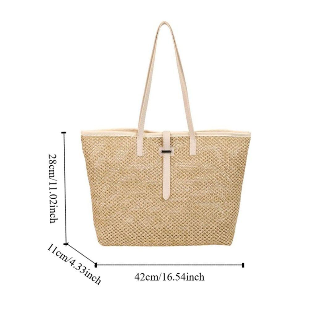 Boho Woven Straw Bag Beach Shoulder Bags Ins Straw Tote Bag  for Women