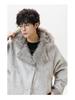 Men's Trendy Mountain Eagle Winter PU Leather Cotton Jacket - Thick, Warm Outerwear for Couples