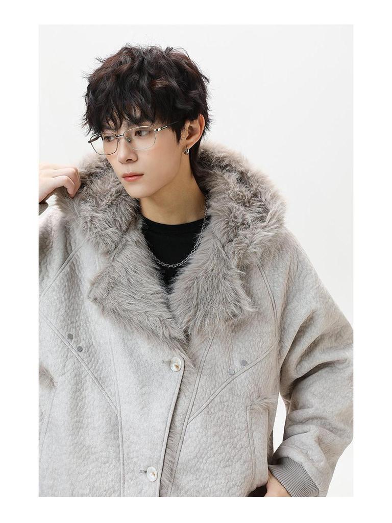 Men's Trendy Mountain Eagle Winter PU Leather Cotton Jacket - Thick, Warm Outerwear for Couples