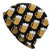 Funny Beer Design Skullies Beanies Caps Unisex Winter Warm Knit Hat Women Unisex Adult Alcohol Lover Bonnet Hats Outdoor Ski Cap