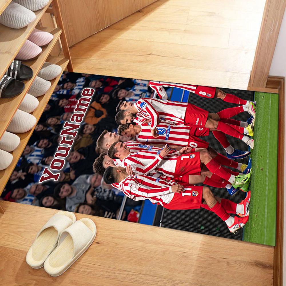 Atletico Madrid Personalized Text Carpet Design for Dining Room Hallway Outdoor Playrooms Antislip Carpet Anime Office Decor Best for Christmas