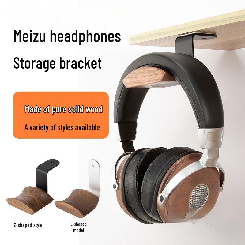 Heavy Duty Solid Walnut Wood & Metal Headphone Stand