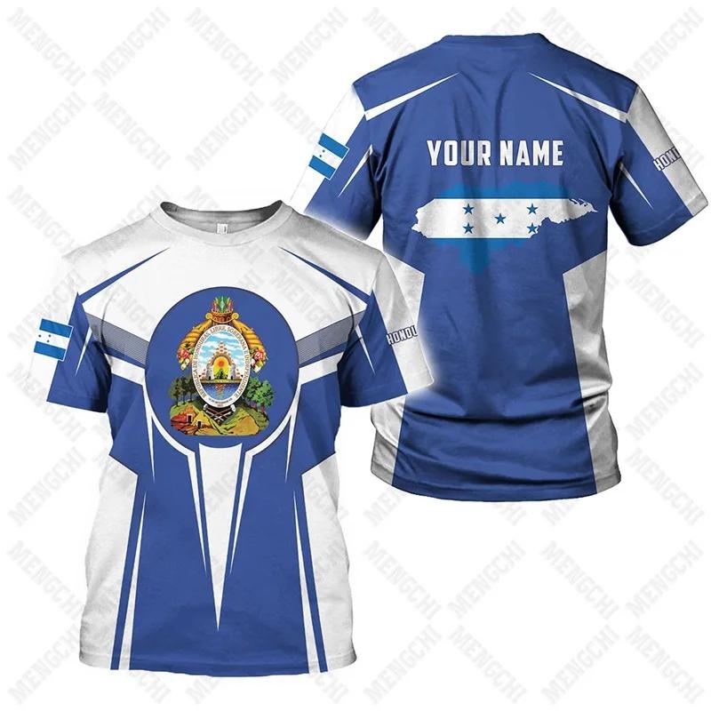 Honduras Vlajka Grafika Unisex Trička Letní Ležérní Streetwear Pánská Móda Dres Chlapec Nadrozměrná Trička Krátký Rukáv Sportovní Oblečení