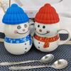 300ML Snowman Mug Creative Large Capacity Ceramic Cup Coffee Cups Lovely Men and Women Birthday Gift Breakfast Cup
