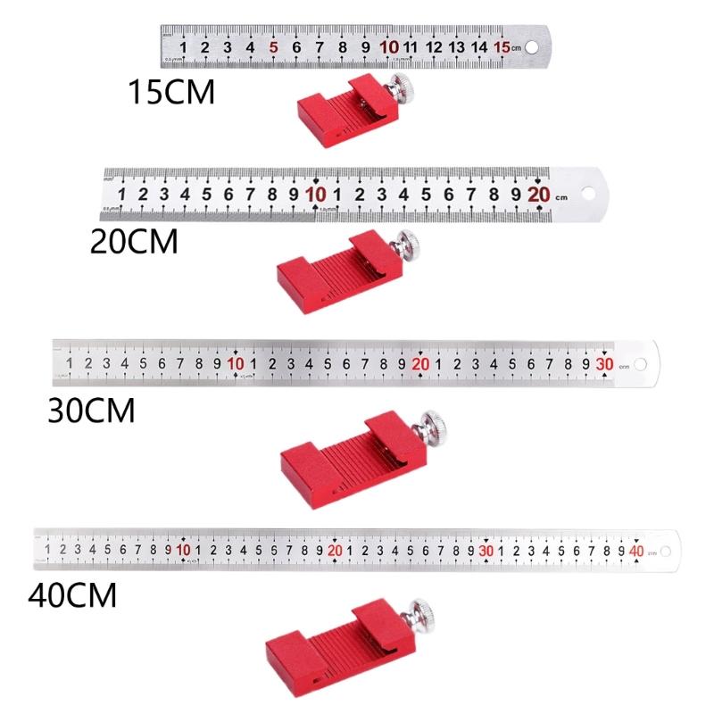 15/20/30/40cm Metal Measuring Marking Gauge with Slide Stop Carpentry Square Woodworking Tools Carpenter Scribing Ruler
