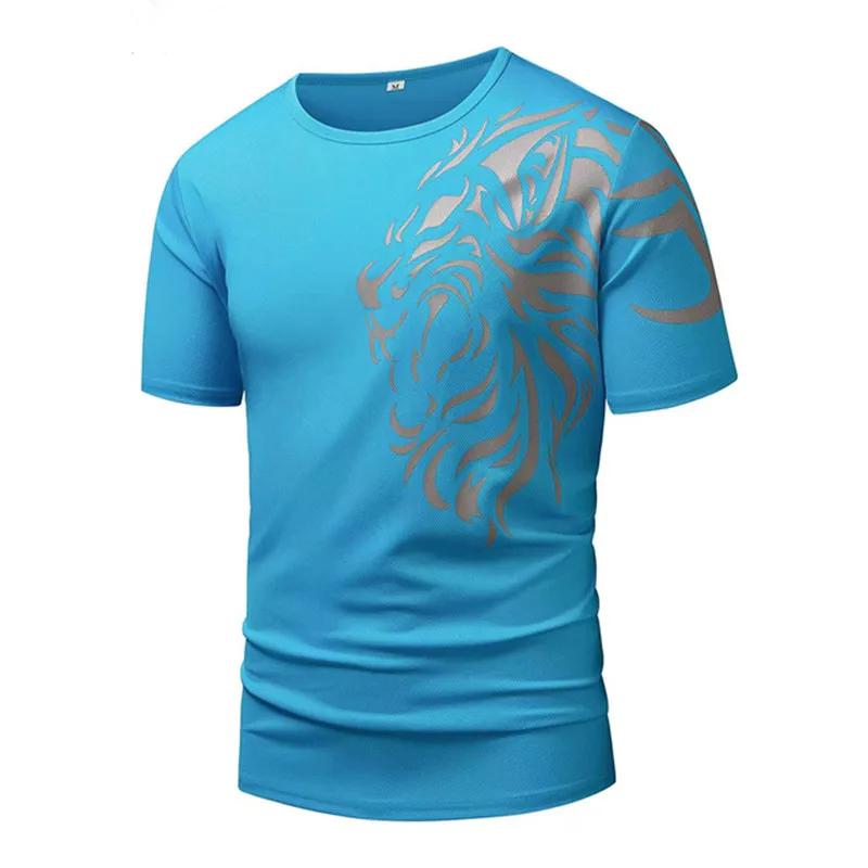 Men's T-Shirts 3d Fashion Tiger Print Short Sleeves Round Neck Casual Comforts Outdoor Basketball Jogging Sportswear Tops