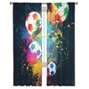Bunte Fußbälle Luxuriöse Chiffon Sheer Vorhänge für Wohnzimmer Schlafzimmer Dekoration Fenster Voiles Tüllvorhang
